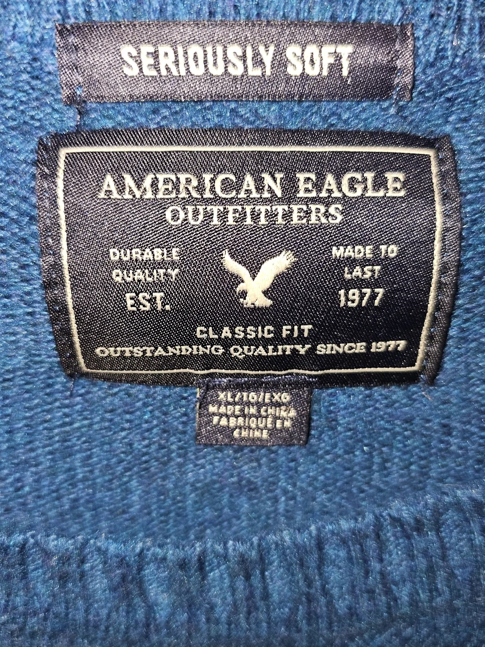 ❤️EUC American Eagle Outfitters Men’s Teal-Blue Crewneck Sweater